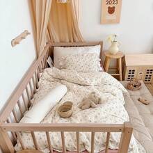 Muslin Duvet Cover With Ruffled Edges, 1 Piece Cotton Comforter Cover 47X59'', Pattern 2-Layer Gauze Bedding, No Quilt Or Pillowcases, Bedroom Essential - 色彩繽紛的花朵 - 查看 6