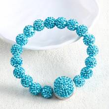 1pc New Fashionable Luxury Bohemian Style 10mm Bling Bling 6-Layer Clay Rhinestone Beaded Bracelet, Detachable Clay Rhinestone Clasp, Gift For Women