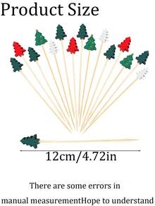 100 Stücke Weihnachts-Bambusbesteck-Set mit Weihnachtsbaum-Designs, 4.7-Inch natürliches Bambus, ideal für Weihnachts- und Winterpartys, Büro-Neujahrskuchen & Desserts, Obst-Servieren und Weihnachtsparty-Dekoration Zuhause - Verschiedenfarbig - Übersicht 8