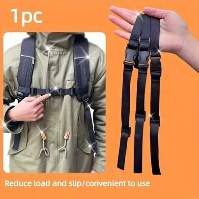 1 st justerbar bröstrem för ryggsäck, slitstarkt nylonmaterial med halkfritt spänne, öppningsbar design, lämplig för vandring, camping, resor - lätt minimalistisk stil, vandring viktigt för att förbättra bärförmågan | Minimalistisk design | Vandringstillbehör