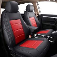 Custom Fit For CRV Car Seat Covers Fit For CRV With Faux Leather(Full Set) - Đen và đỏ - Xem 2
