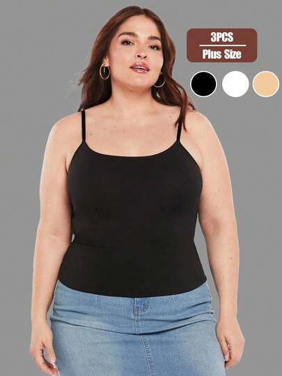 yalisi 3件大码女式运动休闲吊带背心