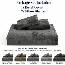 Queen Size 3pcs Ultra Soft Breathable Comforter Cover Set, Luxury Cozy Flannel Duvet Cover With Pillow Shams, 90" X 90", Dark Grey,  And  Bedding Collection - 深灰色(無被子) - 查看 7