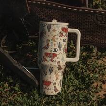 Original HydroJug Traveler 32 Oz/40 Oz Water Bottle With Handle & Flip Straw - Fits In Cup Holder, Leak Resistant Tumbler-Reusable Insulated Stainless Steel & Rubber Base - Gifts For Women & Men - Rodeo - Xem 12