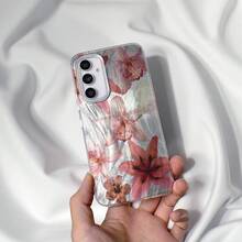 Flower 1pc Vintage Floral Red & White Transparent Full Coverage Shockproof Phone Case, Compatible With Samsung/Compatible With OPPO/Compatible With VIVO/Compatible With Honor/Compatible With Redmi/Transsion Phones - Multicolor - View 3