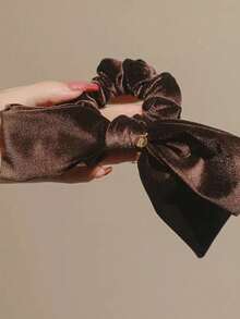 3pcs Retro Velvet Bow Hair Tie, Creating An Elegant And Relaxed French-Style Low Hairstyle ,Makeup ,Ponytail Holders ,Hair Elastics ,Hair Rubber Bands ,Scrunchies ,Hair Rope Head Accessories