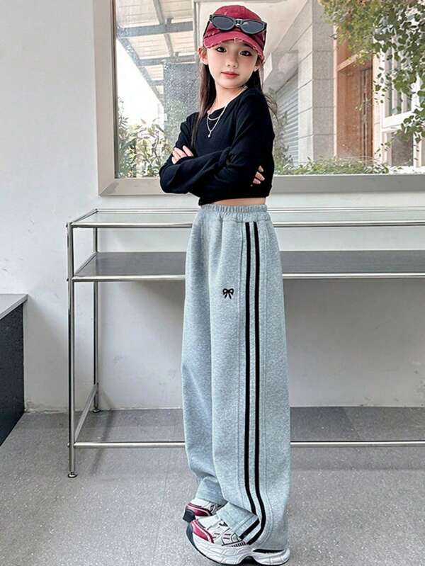 Girls Casual Straight-Leg Pants, Children Versatile Wide-Leg Trousers, New Tween Girl Wear