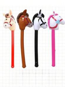 95厘米充气马头游戏棒，棕色/黑色/白色/粉色PVC材质，舞台表演道具/派对娱乐充气马头棒，派对游戏，派对礼物，团队游戏，户外游戏，万圣节礼物，圣诞节礼物