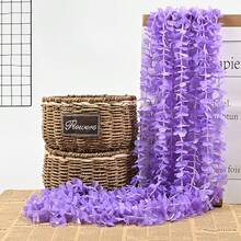 10pcs 100cm/39inch Artificial Silk Wisteria Flower Vines Hanging Rattan Flowers Wedding Home Decoration, Valentine Day, Gift Gifts Birthday Graduation