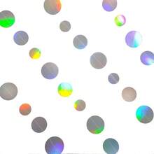 Holographic Paper Garland Shiny Iridescent Circle Dots Party Streamer Banner Backdrop Hanging Decorations 20 Feet In Total# DOUYYY