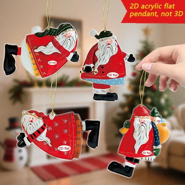 1pc Christmas Hanging Ornament, Abstract Santa Claus Decoration, Holiday Party Home Decor, Christmas Tree Decoration, Backpack Keychain Accessory