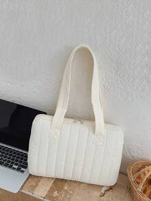 1个绗缝笔记本电脑内胆包，13英寸电脑包，纯色保护套，文件袋笔记本电脑内胆包，女士时尚笔记本电脑单肩包，时尚工作手提包，适用于MacBook、HP、ASUS平板电脑（9-11英寸），兼容iPad Air 4/5/Pro 11/Mini 5/6，兼容iPad 5，防震保护套，适合女性/女孩/学生通勤/工作 - 彩色 - 查看 16