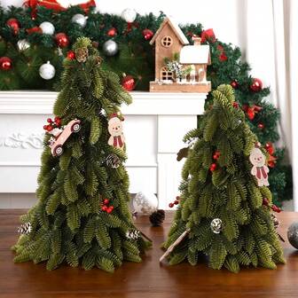 1pc Artificial Christmas Tree Ornament Desktop Decoration Mini Christmas Tree Tabletop Figurine Ornament New Year Gift Christmas Decorations Winter Room Decor Christmas Decorations Home Christmas Gifts Christmas Decor