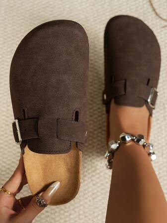 Women's Slip-On Slippers - Soft Suede Indoor/Outdoor House Shoes With Arch Support And Cushioned Insole, Beige/Brown/Black/Grey, Suitable For All Seasons, For Home, Office And Leisure Wear. Easy Care PVC Sole, Comfortable Flannel Lining, Durable Fabric Upper, Suitable For All Seasons, Comfortable And Fashionable, Suitable For Women, Indoor Slippers, Women's House Slippers, Lightweight And Soft Slippers, Women's Indoor Slippers