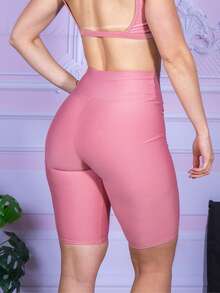 Women Sports Shorts - Baby Pink - View 3