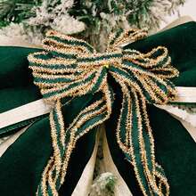 Large Red Flocked Bow Decoration, Suitable For Holiday Party Decor