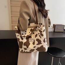 1pc Fashion Student Korean Style One Shoulder Handbag, Large Capacity Commuter Bag, Niche Artistic Tote Bag For Women