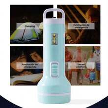 Portable Rechargeable LED Lamp With High Power Reflector And Side Lights, Mini Multifunctional For Outdoor Reading And Emergencies - White - View 6