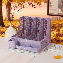 Desktop Book Stand Shelf, Document Organizer Rack, A4 File Holder - Multicolor - View 2