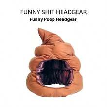 1 件 2025 新款趣味便便头套，可爱卡通日式毛绒大帽子，自拍道具 - 生日礼物、圣诞礼物、完美礼物、收藏品