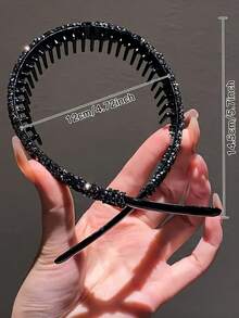 2pcs Women's Fashionable Elegant Versatile Rhinestone Headbands ,Makeup ,Hair Hair Hoop