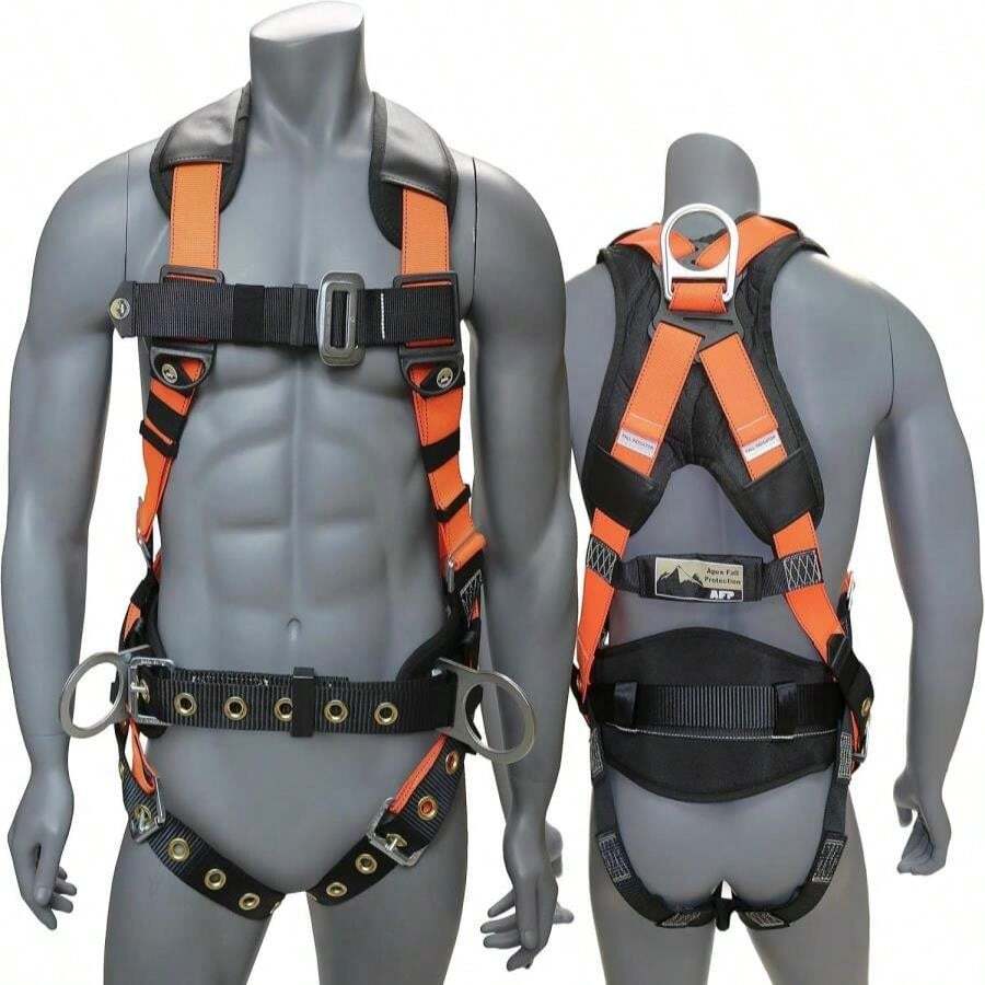 AFP Demon Comfortable Fall Protection Harness Kit – OSHA_ANSI PPE Full Body Safety Harness For Construction Work