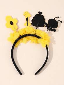 1件装蜜蜂主题生日派对发箍，雏菊蜜蜂装饰，黄色发箍，适合女孩，可爱发饰 - 彩色 - 查看 7