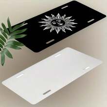 Car P, Car P, License Plate Frame And Cover, Decorative Front Sun Face Symbol, Waterproof Decorative Aluminum License Plate Frame And Cover, Unisex, 12inch X 6inch - A - View 4