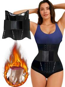 2-Layer Waist Trainer, Compression Waist Trimmer Belt For Workout, Running, Fitness - Sweat Enhancing, Waist Shaping