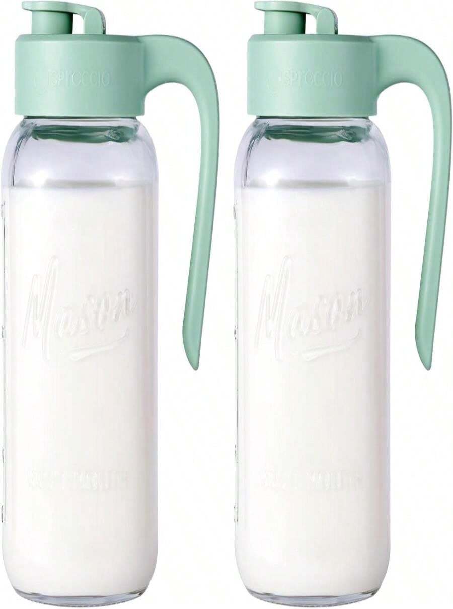 Spreccio Mason Jar Pitcher - Airtight &Amp; Leakproof Glass Pitcher With Lid, Perfect For Breastmilk, Cold Brew, And Sun Tea, 2 Quart (64 Oz) 1_2 Gallon Mason Jar With Pour Spout Lid - ColorD - 查看 1