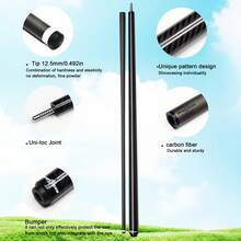 Advanced Pure Carbon 12.5mm Head Club 2025 Head Club Ball Room Head Black Eight Head Club New Public Nine Ball Club Table Tennis Club 1/2 Split Member Club