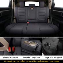 Custom Fit For CRV Car Seat Covers Fit For CRV With Faux Leather(Full Set) - Đen và đỏ - Xem 4
