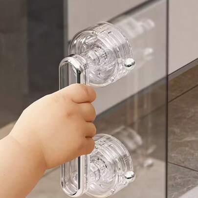 Podłokietnik łazienkowy z przyssawką bez otworów i antypoślizgową rączką – wytrzymały podłokietnik łazienkowy, łatwy w montażu, odpowiedni dla osób starszych, podłokietnik antypoślizgowy do prysznica/toalety/wanny, odpinany uchwyt antypoślizgowy