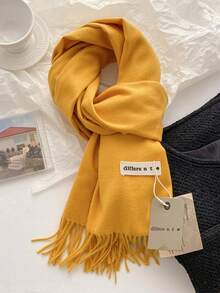 1pc Premium Imitation Cashmere Scarf, Solid Color, Versatile, Unisex, Warm For Autumn/Winter - Multicolor - View 6