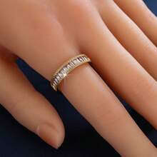 1pc Luxury Boutique Design Double Row Ring Jewelry - Ring - View 4