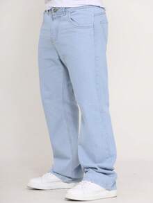 Men's Balao Jeans Oversize Wide Leg Pants Without Elastane - Light Wash - View 4