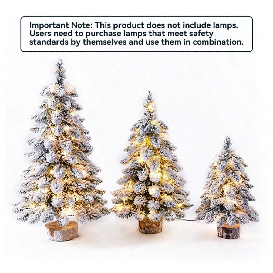 1pc Christmas Essential. Sleek Bullet-Shaped, Covered In Fine Flocked, With A Wooden Base. 45cm Stands Neatly On The Tabletop, 60cm Stands Elegantly In The Corner, 75cm Fits On The Windowsill - All Sizes Hold A Fluffy Winter Vibe. The Non-Lit Version Leaves Space For You To Hang Ornaments And Tie Ribbons. The Little Ceremonial Touch Of Christmas Is Hidden In This Flocked Tree That Allows You To Customize. Home Decor Christmas Decorations Room Decor