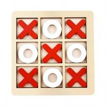 1pc High Quality Wooden 9-Grid XO Tic Tac Toe Board Game, Trains Logic Thinking, Birthday/Christmas/Halloween Gift, Perfect Present