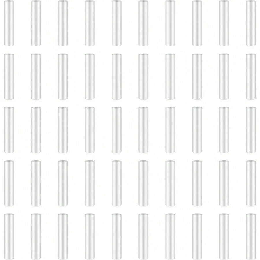 50 Pcs Shoe Laces Shrink Tubing, 0.2 Inch Shoe Lace Tips End, Plastic Hoodie String Ends Aglet Repair Kit Repairing And Shortening Shoelaces Shoelace Accessories - Initial - View 1