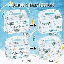 PCS Airplane Party Treat Boxes Birthday Decorations Plane Themed Party Favor Gift Box Bags Goodie For Time Flies 1st Birthday Baby Shower Decorations - 藍色 - 查看 6