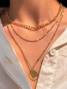 1pc Multi-Layer Minimalist Faux Pearl Necklace, Suitable For Women's Daily And Holiday Wear