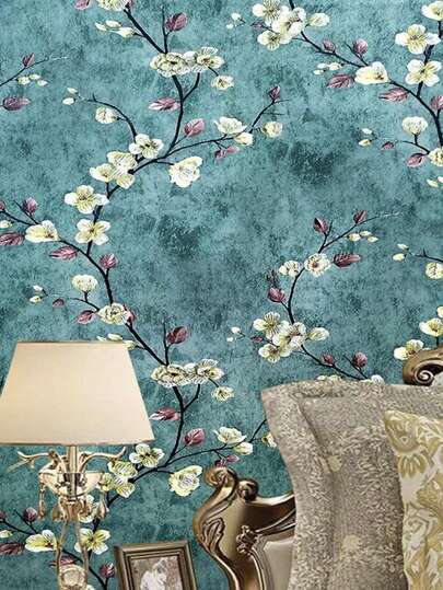 Roll Vintage American Dark Groen 3D Bloemen Embossed Self Adhesive Removable Vinyl Wallpaper, Bedroom, Living Room, Dining Bathroom, Office Background view 6