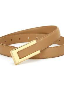 1 Pc Women's Black PU Material High-End Waist Belt Attached Dress Fall, Autumn, Halloween