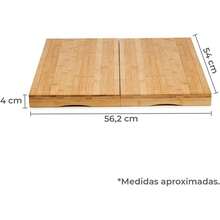 STARLEY-Juego De 2 Tablas De Cortar Con Función Cubre Vitrocerámica, 56x54x4cm,Material Bambú - Caqui - Ver 3
