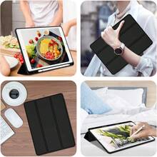 Leather 9th Generation Case 2021/8th Generation Case 2020 10.2 Inch With Pencil Holder, 7th Gen 2019 Case With Soft Skin Silicone Back, Auto Wake/Sleep Cover (Black) Valentine's Day Gift - Dark Green - View 6