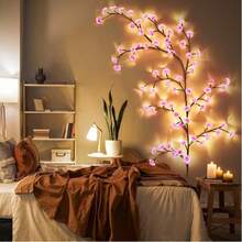 48/72/96/144 LED flexible rosa Kirschblüten-Lichterkette, 1,5m/1,6m/1,8m/2,3m Rattan-Zweig Fairy Lichterkette, 8 Modi Dekorationslampe aus Weide, Beleuchtung für Wohnzimmer-Ambiente, Party- und Feiertags-Dekoration, perfektes Geschenk zu Geburtstag, Weihnachten, Erntedank