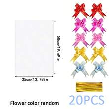 10/20 件玻璃纸袋，配金色扭结、彩色蝴蝶结、透明篮子袋 OPP 塑料玻璃纸包装，用于礼品展示、圣诞节、万圣节、情人节和生日派对礼品袋 - 彩色 - 查看 17
