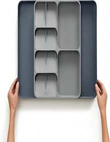 Joseph Joseph DrawerStore Compact Utensil Organizer For Kitchen Drawer Silverware, Flatware Tray, Small, Grey - ColorB - View 5