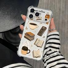 Pegatinas para teléfono móvil con diseños de libros de café, impresión transparente anticaídas en las cuatro esquinas, compatibles con las series 17, 16, 15, 14, 13, 12, 11 Pro, X y XS; Regalos para amigos y familiares en Halloween - transparente - Ver 10