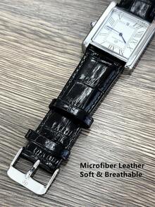 Pablo Raez 1pc Original Charming Man Watch Luxury Male Stainless Steel Vintage Wristwatch Silver Color Jewelry Non Tarnish Black Microfiber Leather Wristwatch IPS Plated Stainless Steel Fashionable Design Wristwatch - Một cỡ - Xem 8